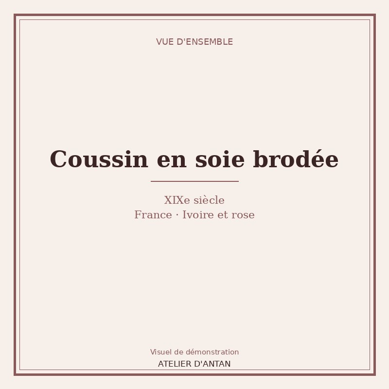 Coussin en soie brodée