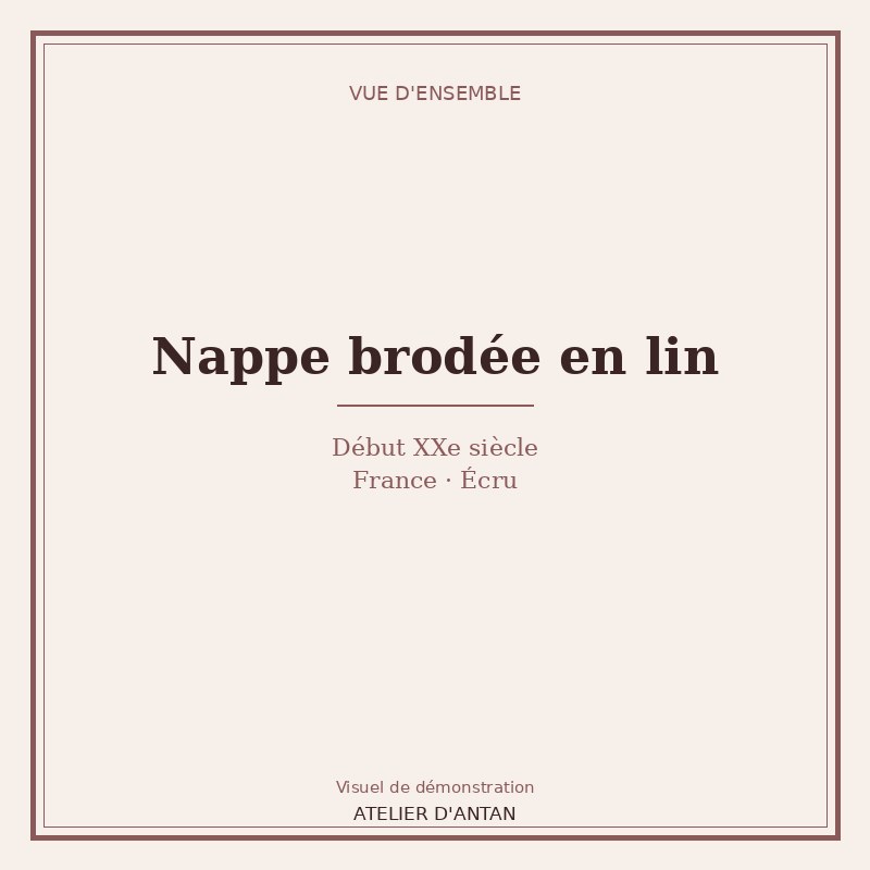 Nappe brodée en lin